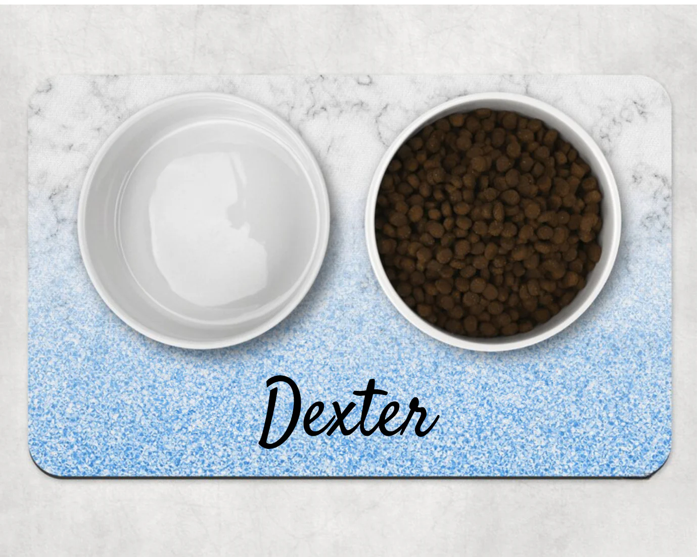 Gray Marble Blue glitter Dog Mat