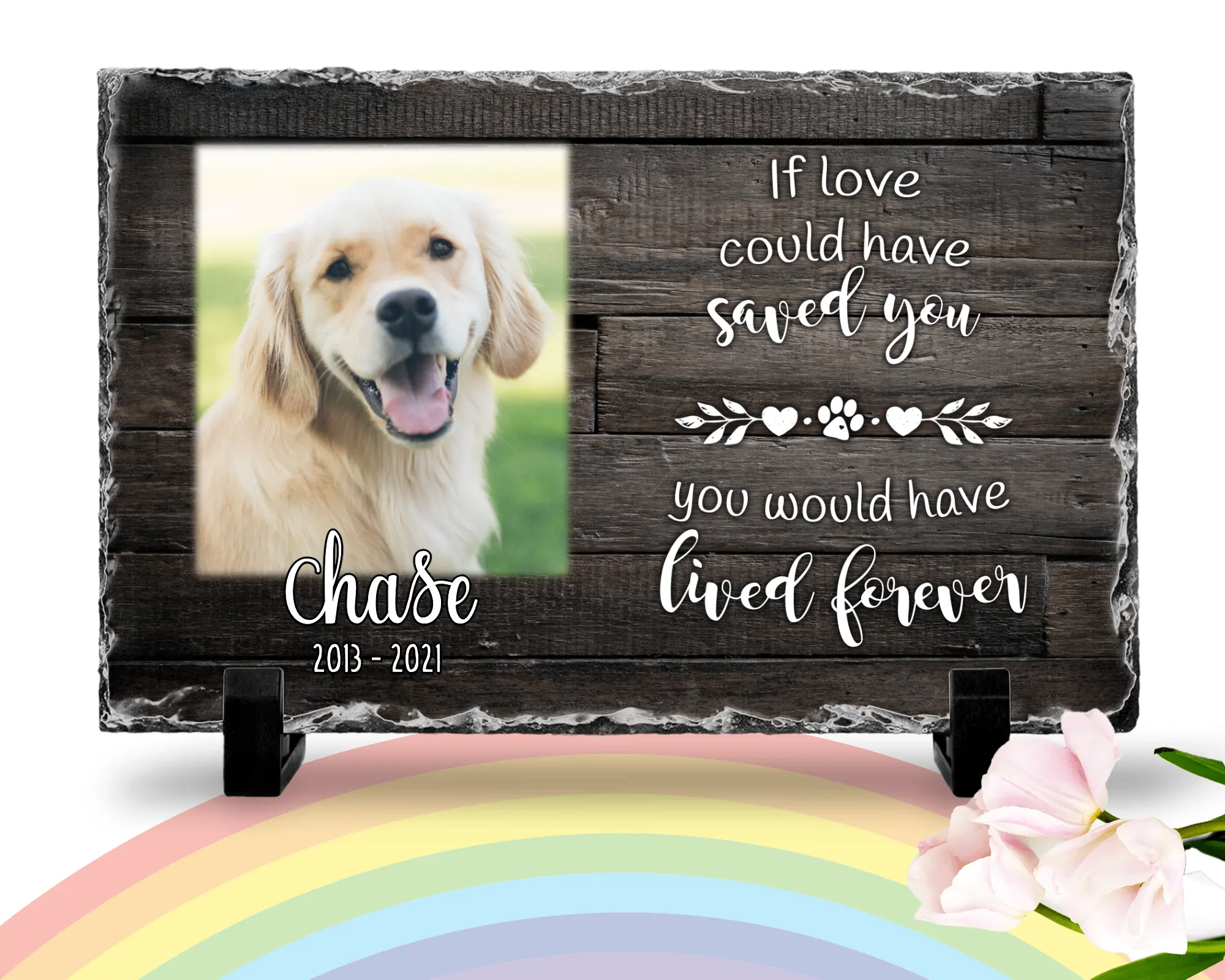 Personalized Dog Memorial   If Love Could Have Saved You  Personalized Picture Keepsake